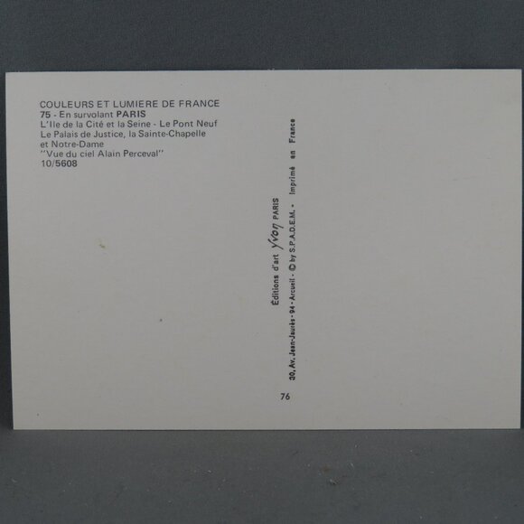 Vintage Postcard - L'ile de la Cite Aerial Picture Paris France - Yvon Paris - Picture 2 of 4